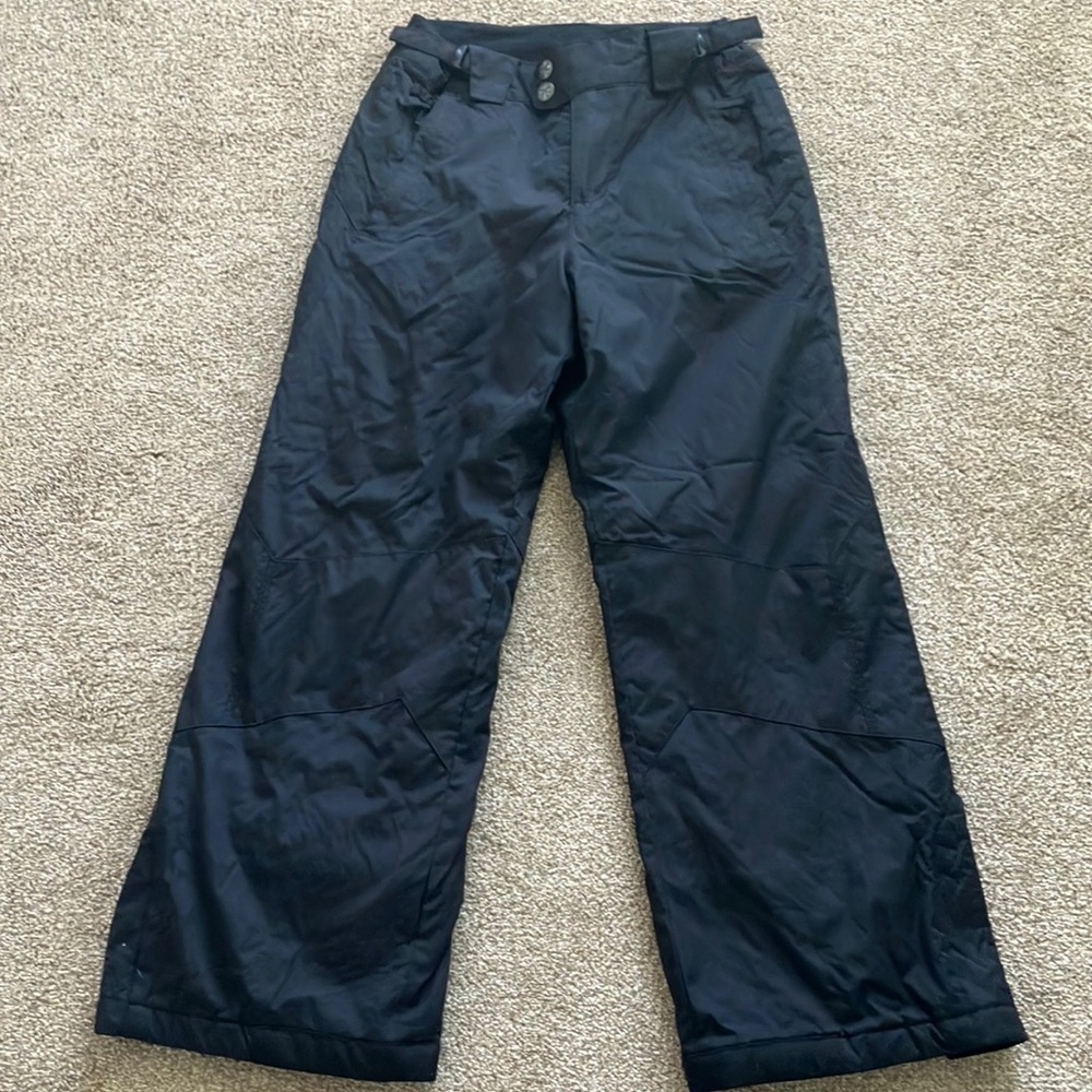 Columbia Black Ski/Snow Pants Zip Up and Snap Youth 10/12